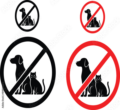 No pets allowed a collection of prohibition signs in various colors and styles