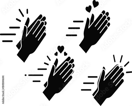 Hands clapping with hearts