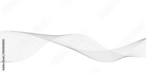 Wavy digital futuristic technology curve ocean lines on transparent background. Thin line wavy abstract vector background. Curve wave seamless pattern. Vector illustration.	