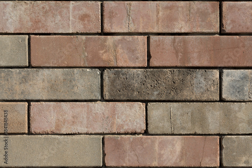 Background with rectangular bricks in daylight