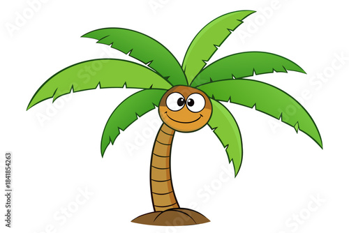 coconut tree white background design vector illustration