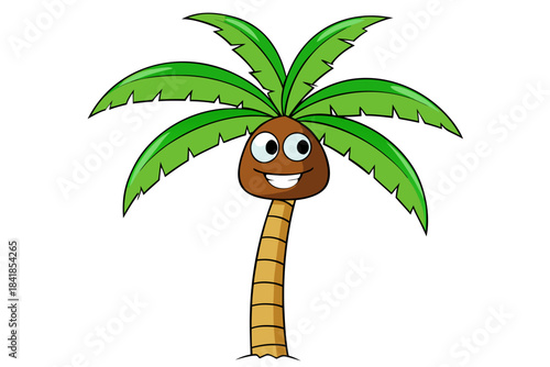 coconut tree white background design vector illustration