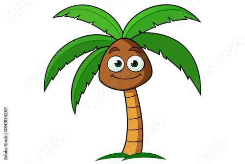 coconut tree white background design vector illustration