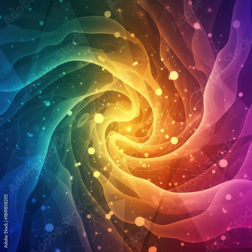 Futuristic neon sound wave visualization. Abstract audio waveform with glowing pink and blue lines on a grid background.
Abstract layered waves with gradient purple, pink, orange, and yellow colors. 