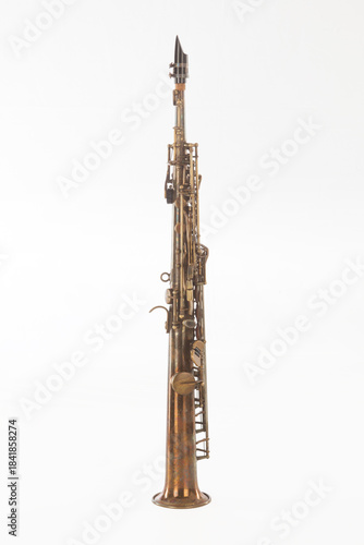 Quadro em tela soprano saxophone on white background