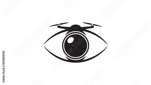 Vector Eye spy camera surveillance icon for security and monitoring systems, minimalist vector symbol