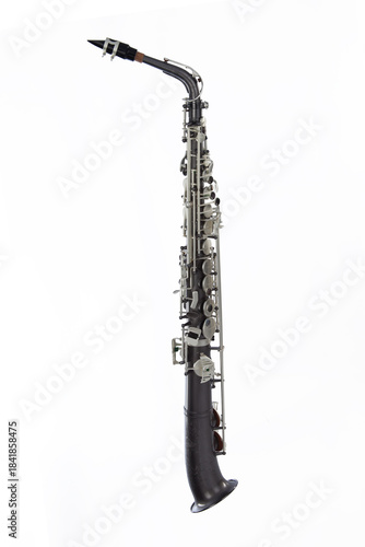 straight alto saxophone on white
