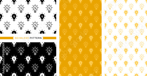 Seamless light bulb symbol pattern, seamless light bulb icon background, light bulb vector illustration, and easily changeable colors.