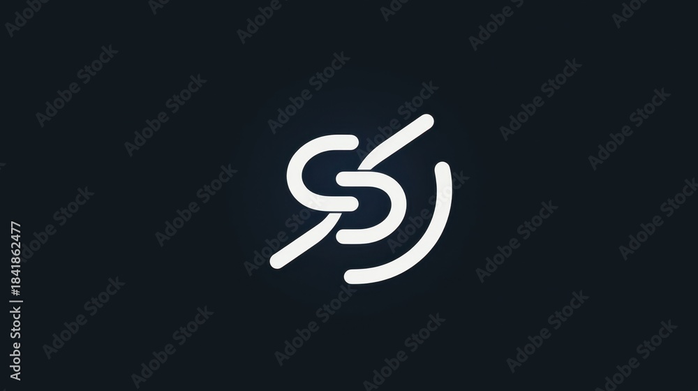 Obraz premium Modern logo design featuring simple geometric shapes and clean lines against a dark background