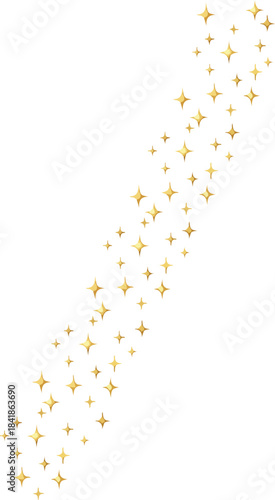 A diagonal trail of glowing golden sparkles appears against  creating a festive and elegant shimmering effect.