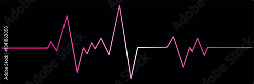 Continuous thin line sound wave icon. One line art audio symbol, single outline soundwave