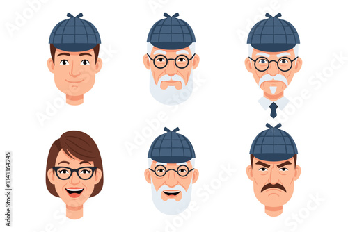 Aesthetic Detective Character Heads