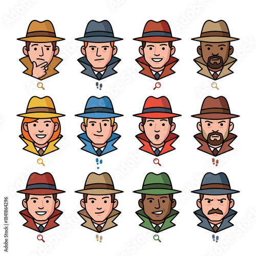 Detective Face Vector Pack
