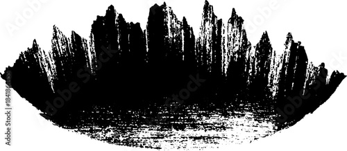 Urban grunge abstract stencil art with jagged silhouette pattern for design