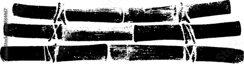 Black and white stencil illustration of bamboo utensil rest for kitchen decor and design