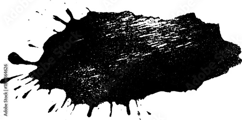 Black and white stencil illustration of bold splatter form for urban design projects