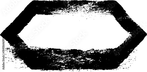 Abstract broken hexagon stencil illustration on white background for modern design