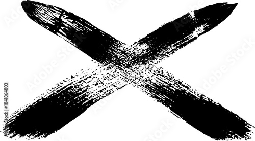 Chaotic black and white stencil x brushstroke for urban art design