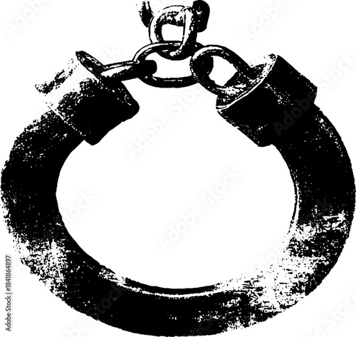 Grunge chain pendant stencil illustration for urban design and decor