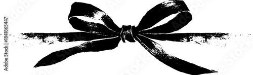 Black and white decorative bow stencil design for seasonal celebrations