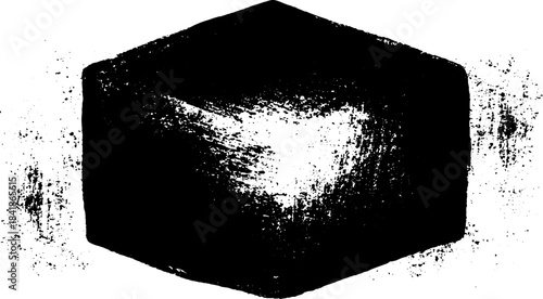 Distorted hexagon stencil illustration for urban art design