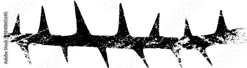 Black and white distressed border stencil illustration for urban art projects