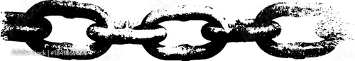 Black and white distressed chain stencil illustration for urban design