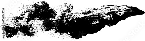 Monochromatic ink smoke drift stencil art for creative design projects
