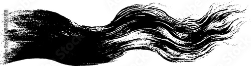 Abstract black and white drifting ink smoke stencil illustration for creative design