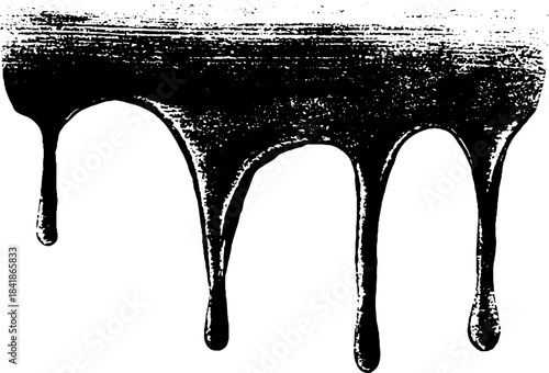 Black and white dripping paint stencil design for urban art projects
