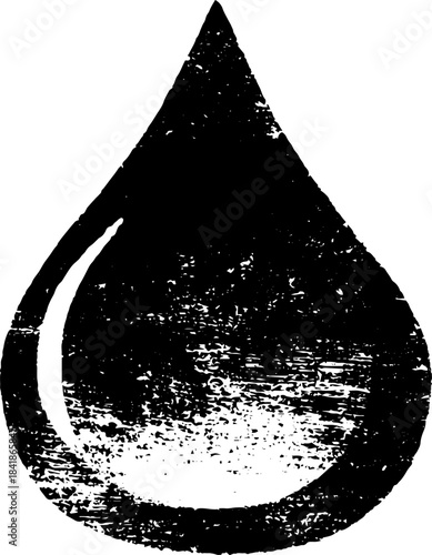 Black and white grunge droplet stencil illustration for urban art designs