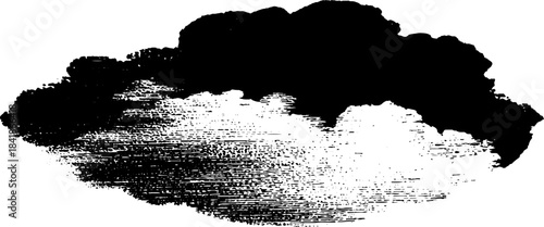 Black and white fuzzy diffuse stain stencil illustration for urban art and design