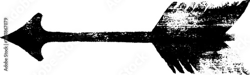 Black and white jagged arrow stencil illustration for urban design projects