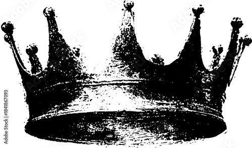 Jagged crown silhouette stencil art for urban design and decoration