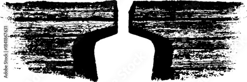 Black and white stencil art of modular brutalist architecture design