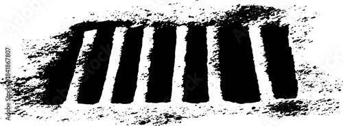 Black and white partial ventilation stencil art with grunge texture for urban design