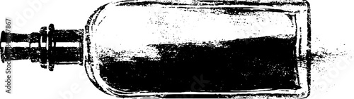 Black and white stencil illustration of perfume blotter for artistic design