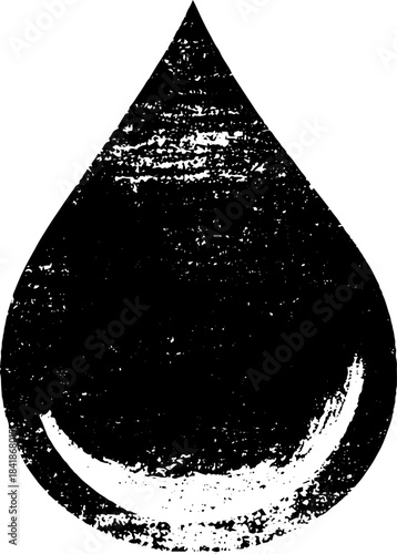 Grunge black and white raindrop stencil illustration for urban design
