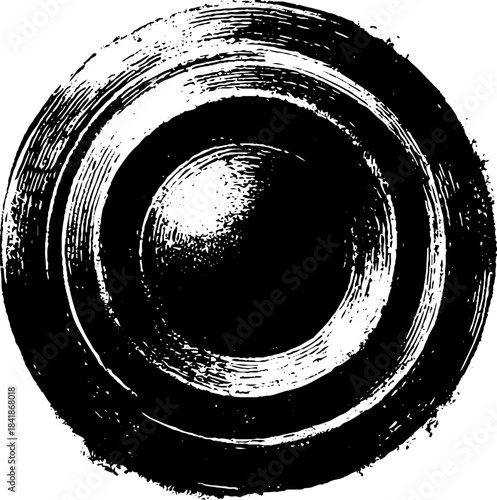 Black and white stencil design of recessed furniture element for artistic decor