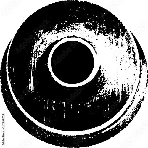 Black and white stencil art of recessed furniture design element