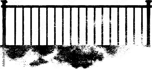 Black and white railing stencil design for urban decor and architectural concepts