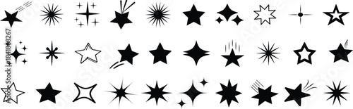 Sparkle vector icons set Shine icons. Stars sparkles vector 