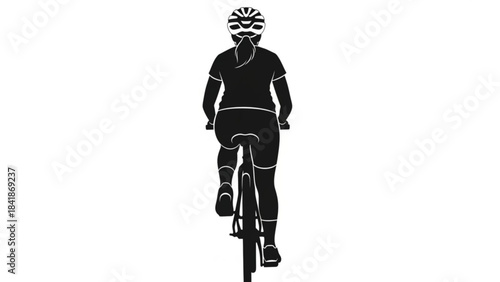 Cycling Silhouette: A cyclist, clad in helmet and gear, embarks on a journey, her silhouette a symbol of adventure and fitness. capturing the essence of the open road and healthy living.