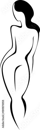 Elegant Abstract Female Silhouette Vector