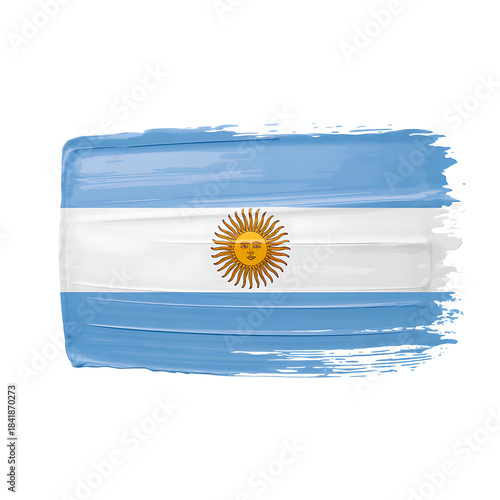 Brushstroke flag of argentina isolated on transparent background a symbol of national identity and patriotism, representing the countrys rich history, culture, and unity perfect for showcasing argenti