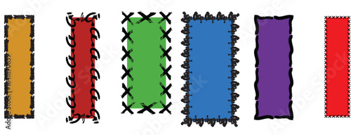 Ripped paper set. Holes from torn paper. Torn paper strips set. Vector illustration By warmworld