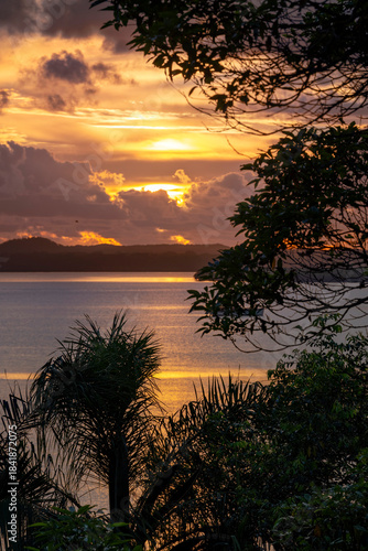 Queensland, Australia - Sunrise with colourful skies over the ocean at Redland Bay, Queensland, Australia