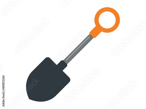 A flat vector illustration of a spade or shovel, a gardening hand tool used for digging in agricultural planting and farming, isolated on a white background