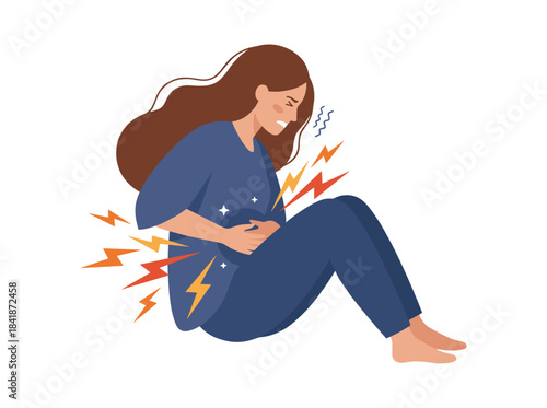 Illustration of a person experiencing stress, anxiety, tension, and panic attacks due to bad luck and hardships, depicting the psychological concepts of pressure and life crisis in a flat vector