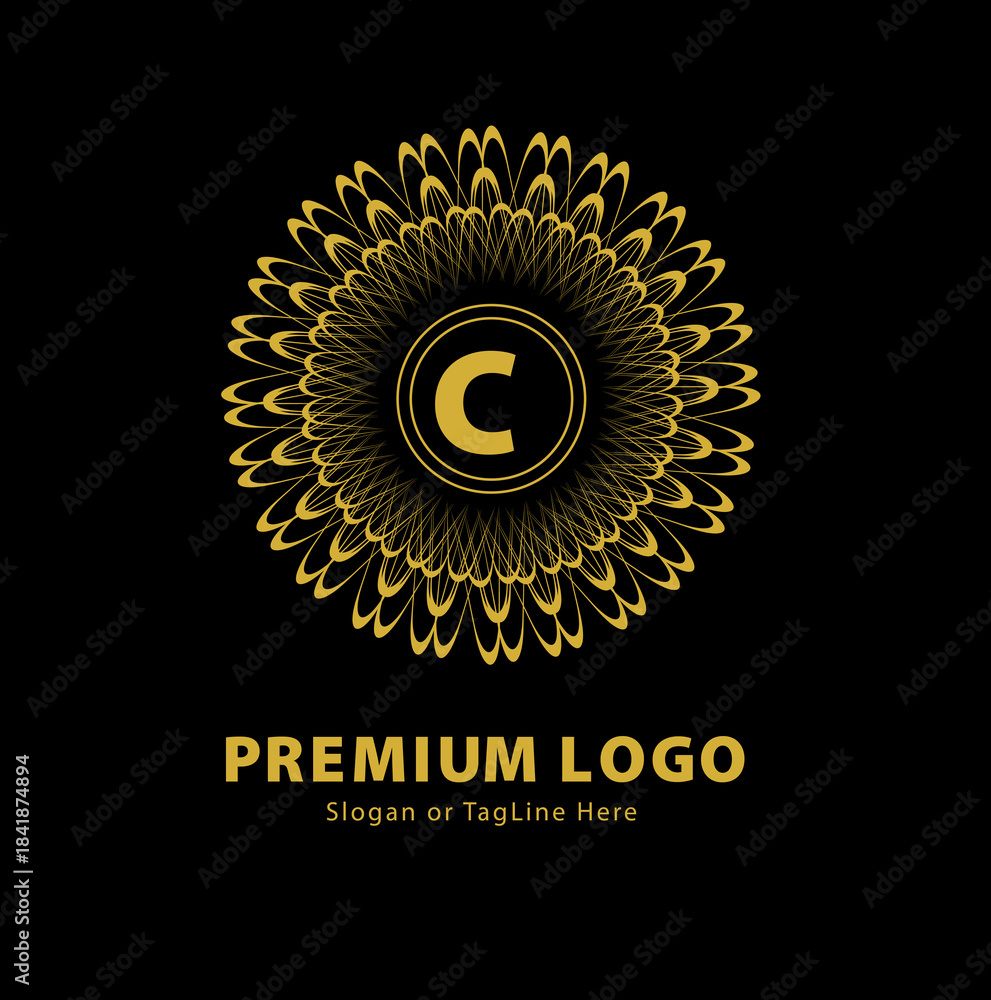 Fototapeta premium Premium Gold 'C' Logo for Premium Branding and Corporate Identity